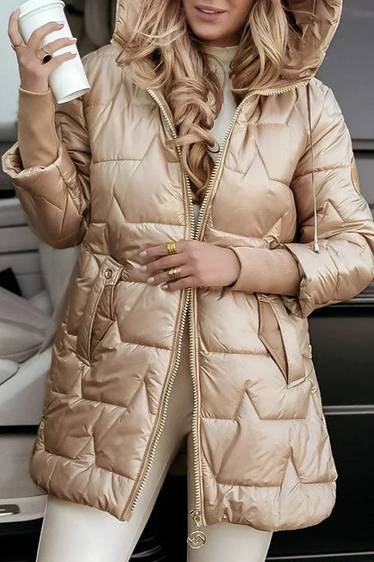 Goldie | Quilted Hooded Long Puffer Coat