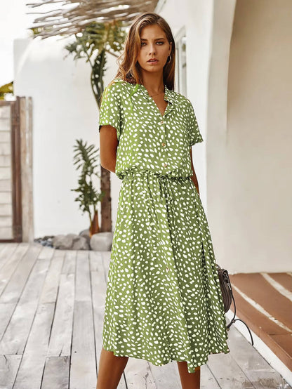Primrose | Printed Tie Waist Midi Dress