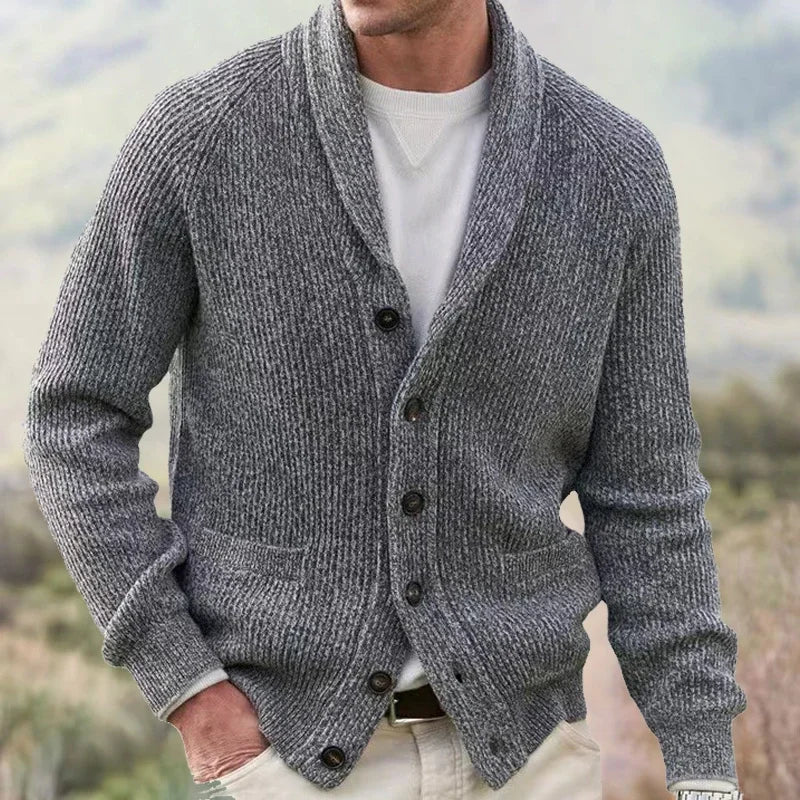 Ambrose | Shawl Collar Button Knit Cardigan