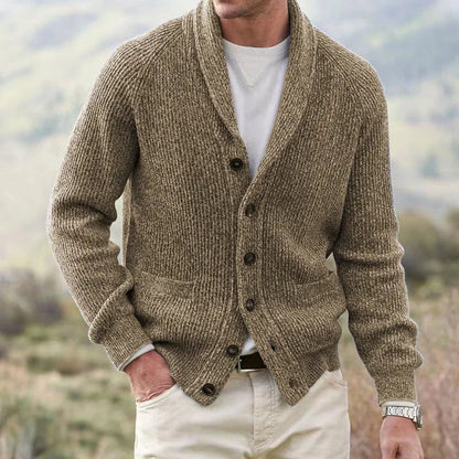 Ambrose | Shawl Collar Button Knit Cardigan