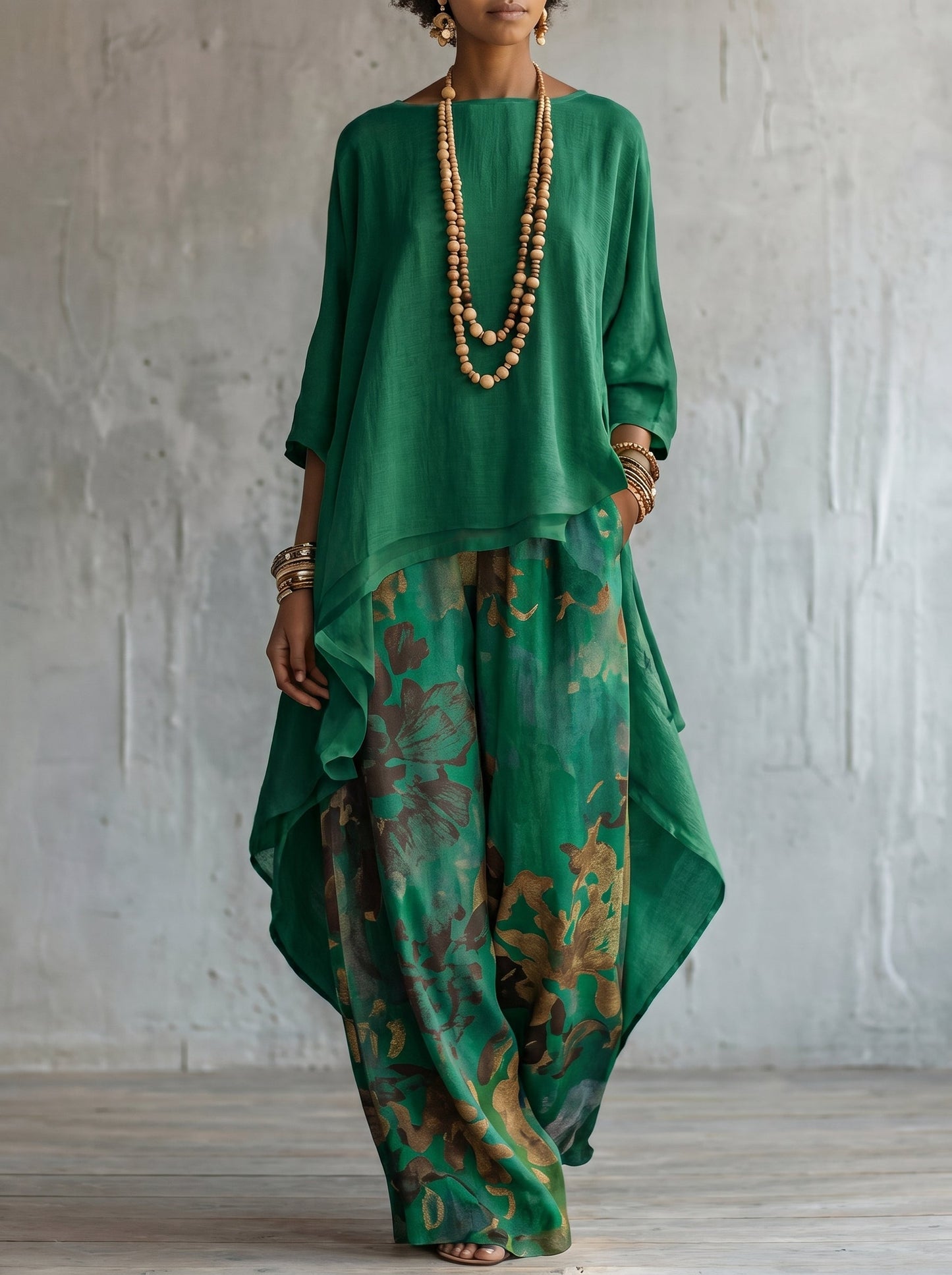 Cirelle | Asymmetrical Tunic Two Piece Set