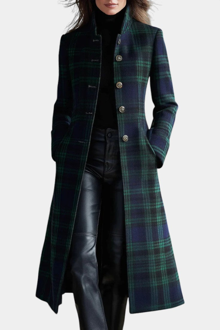 Zelda | Refined Plaid Long Coat