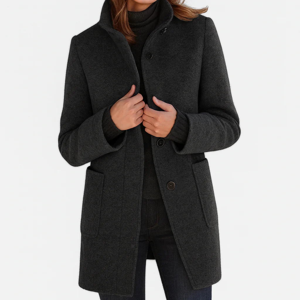 Tovella | Classic Stand Collar Wool Coat