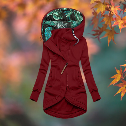 Nolana | Contrast Floral Hood Zip Jacket