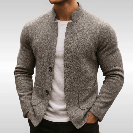 Bramley | Textured Stand Collar Blazer