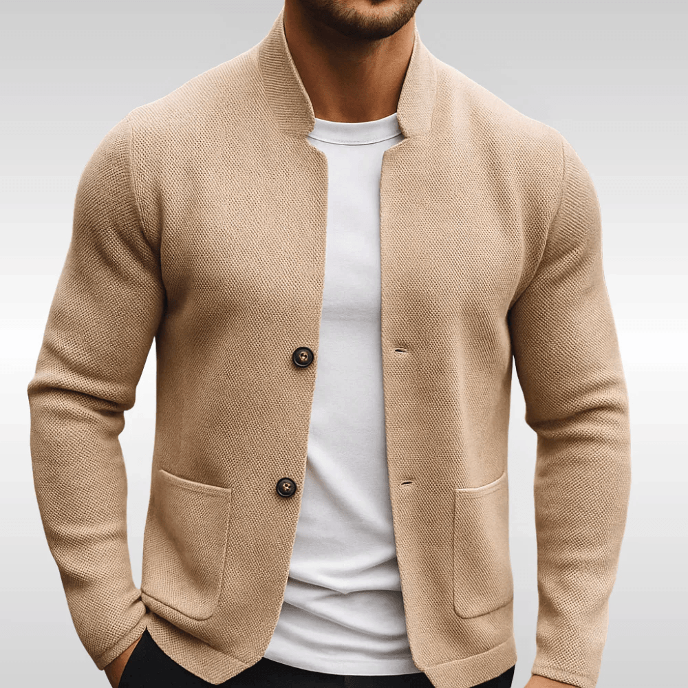 Bramley | Textured Stand Collar Blazer