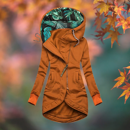Nolana | Contrast Floral Hood Zip Jacket