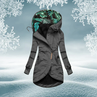 Nolana | Contrast Floral Hood Zip Jacket