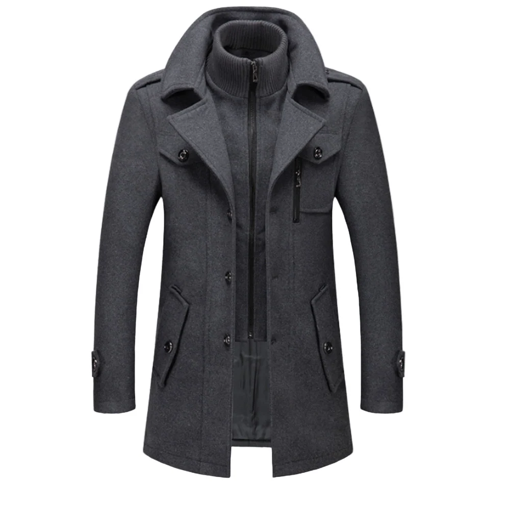 Kendric | Layered High Neck Mid Length Coat
