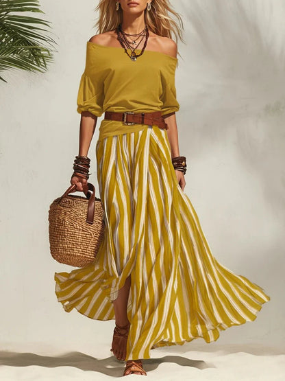 Xandria | Coastal Stripe Maxi Dress