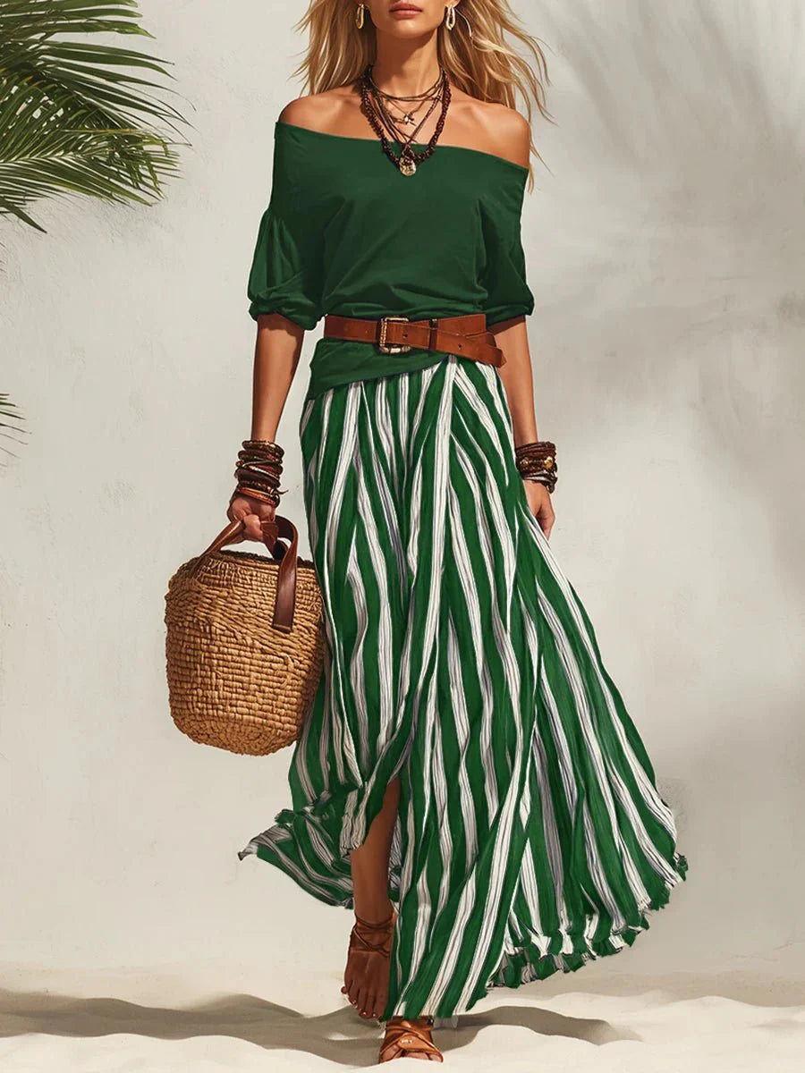 Xandria | Coastal Stripe Maxi Dress