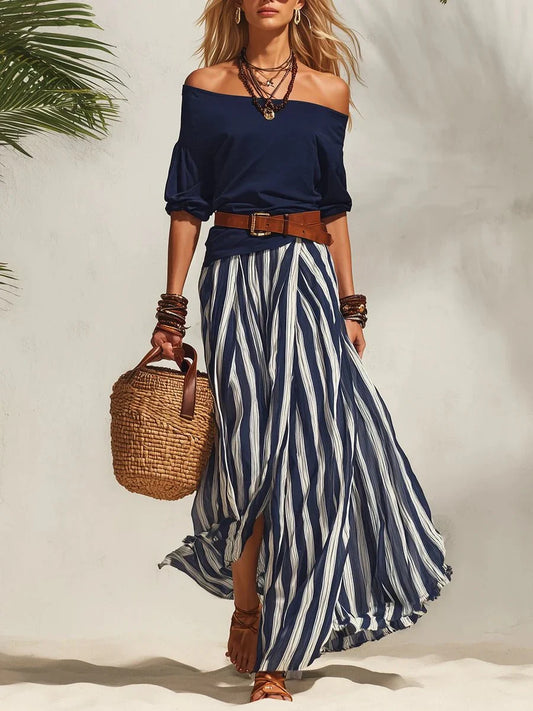 Xandria | Coastal Stripe Maxi Dress