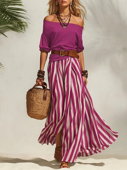 Xandria | Coastal Stripe Maxi Dress