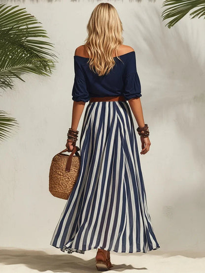 Xandria | Coastal Stripe Maxi Dress