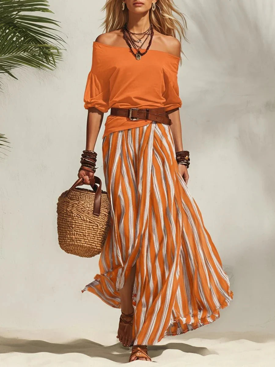Xandria | Coastal Stripe Maxi Dress
