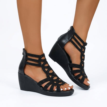 Nina | Openwork Wedge Comfort Sandals