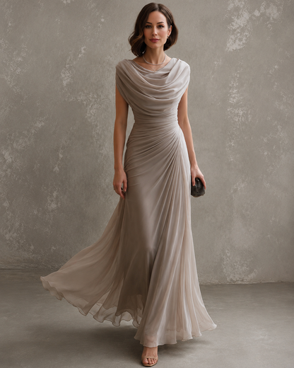 Varenna | Flowing Draped Evening Maxi Dress