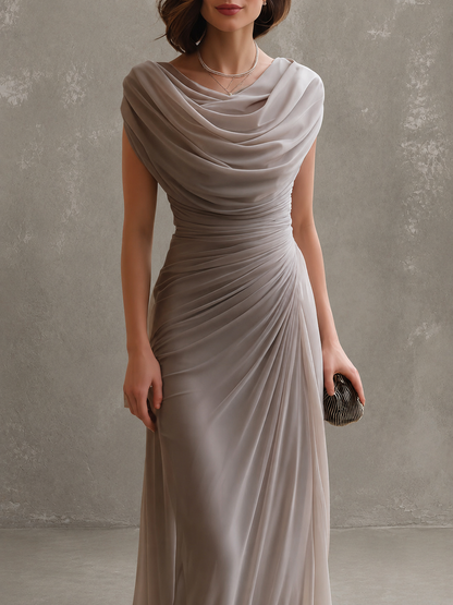 Varenna | Flowing Draped Evening Maxi Dress