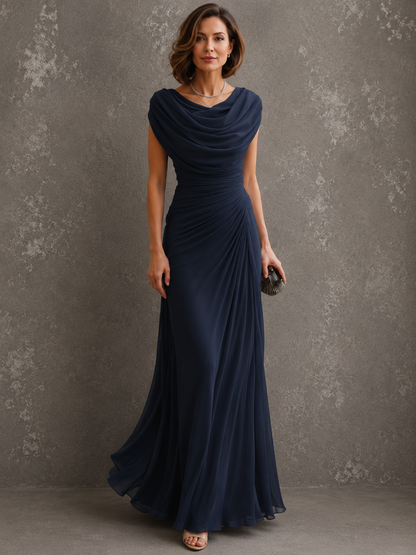 Varenna | Flowing Draped Evening Maxi Dress