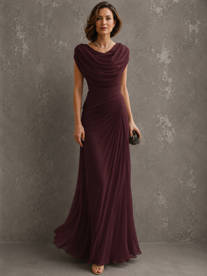 Varenna | Flowing Draped Evening Maxi Dress