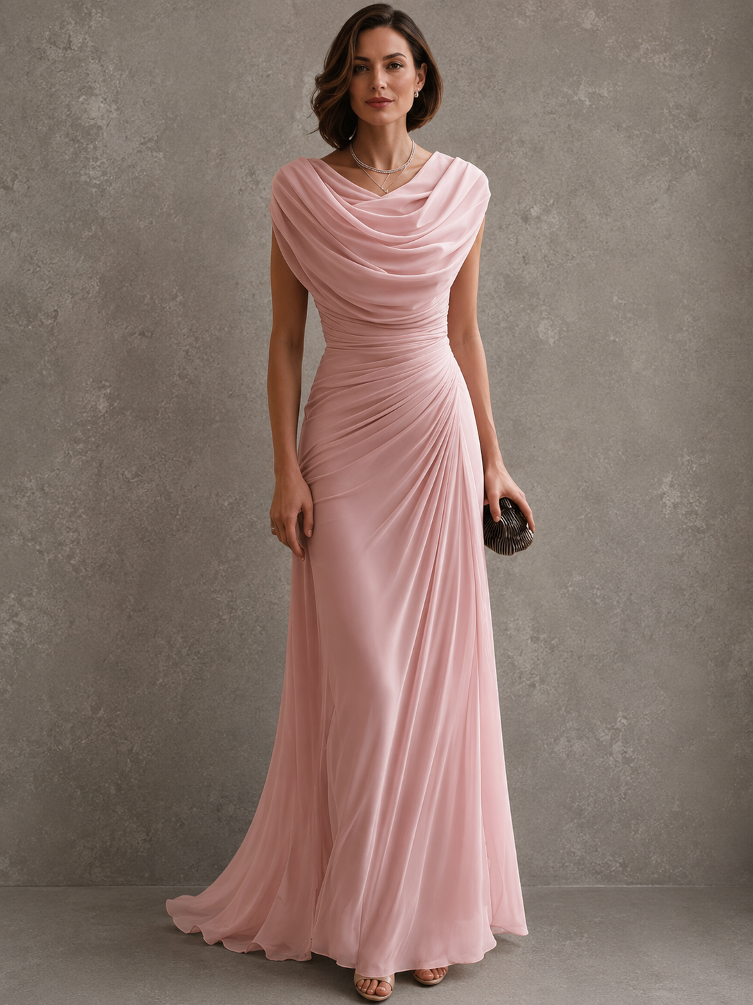Varenna | Flowing Draped Evening Maxi Dress