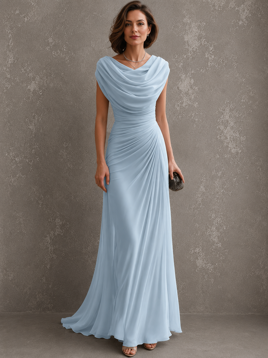 Varenna | Flowing Draped Evening Maxi Dress