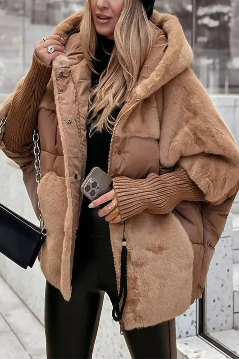 Adelpha | Plush Panel Hooded Puffer Jacket