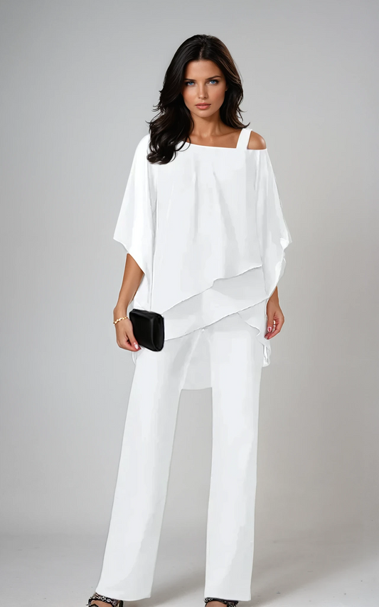 Wynessa | Asymmetric Chiffon Two Piece Set