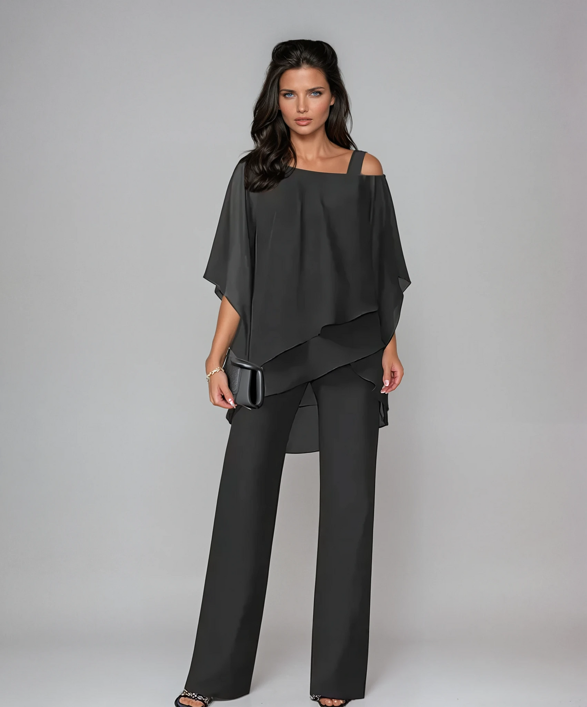 Wynessa | Asymmetric Chiffon Two Piece Set