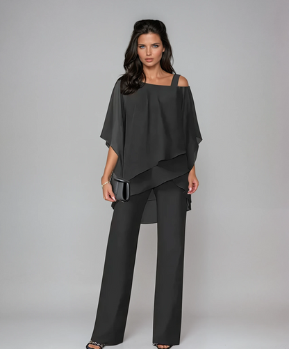 Wynessa | Asymmetric Chiffon Two Piece Set