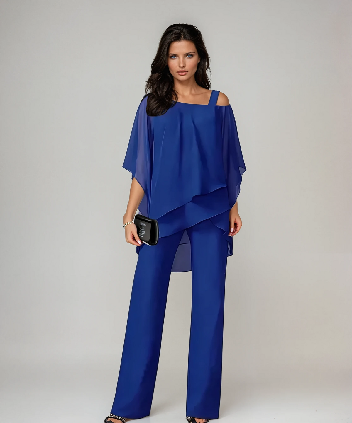 Wynessa | Asymmetric Chiffon Two Piece Set