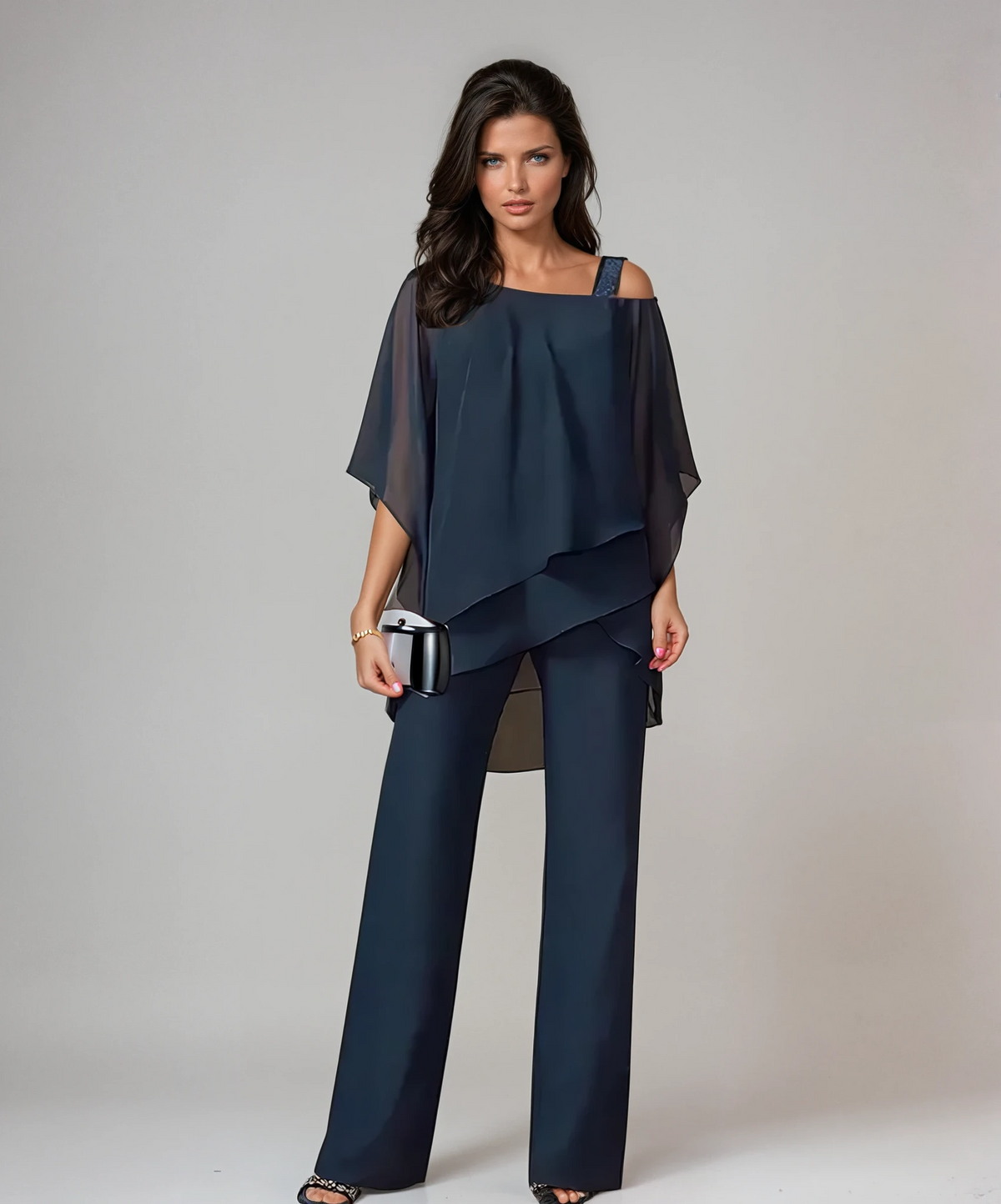 Wynessa | Asymmetric Chiffon Two Piece Set