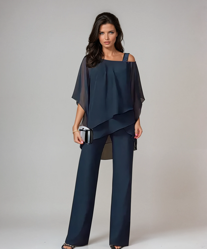 Wynessa | Asymmetric Chiffon Two Piece Set