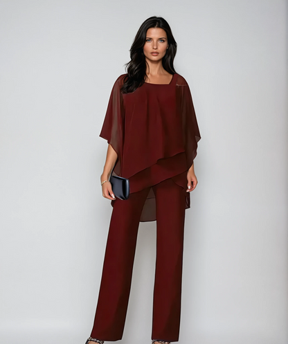 Wynessa | Asymmetric Chiffon Two Piece Set