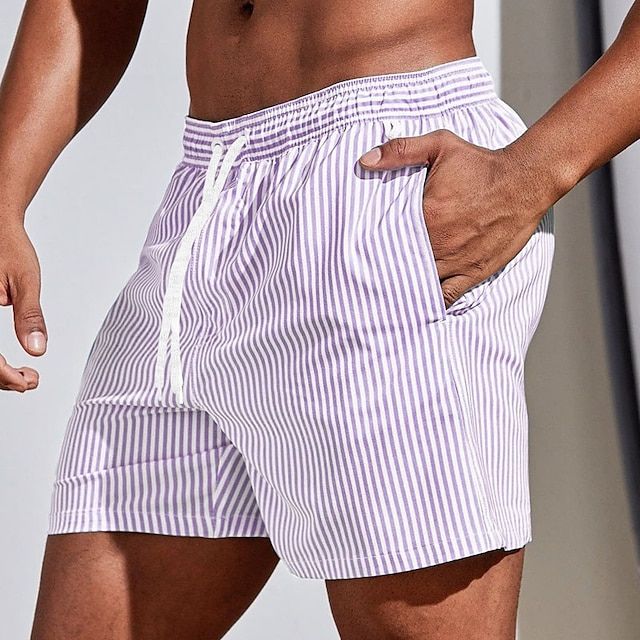 Dunstan | Drawstring Stripe Swim Shorts