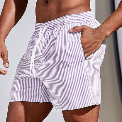 Dunstan | Drawstring Stripe Swim Shorts