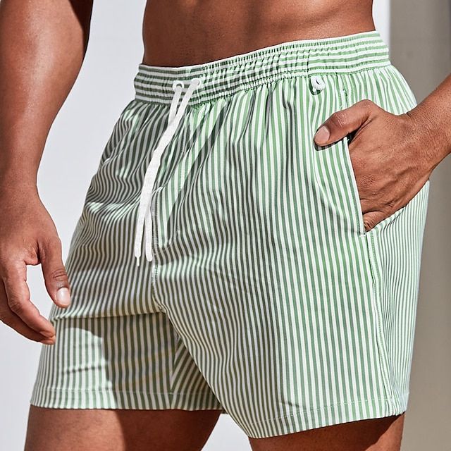 Dunstan | Drawstring Stripe Swim Shorts
