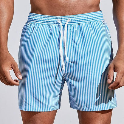 Dunstan | Drawstring Stripe Swim Shorts