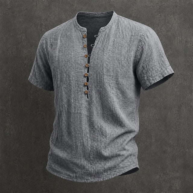 Wade | Breathable Button Placket Linen Shirt