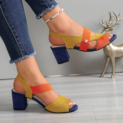 Zyvelle | Cross Strap Block Heel Sandals