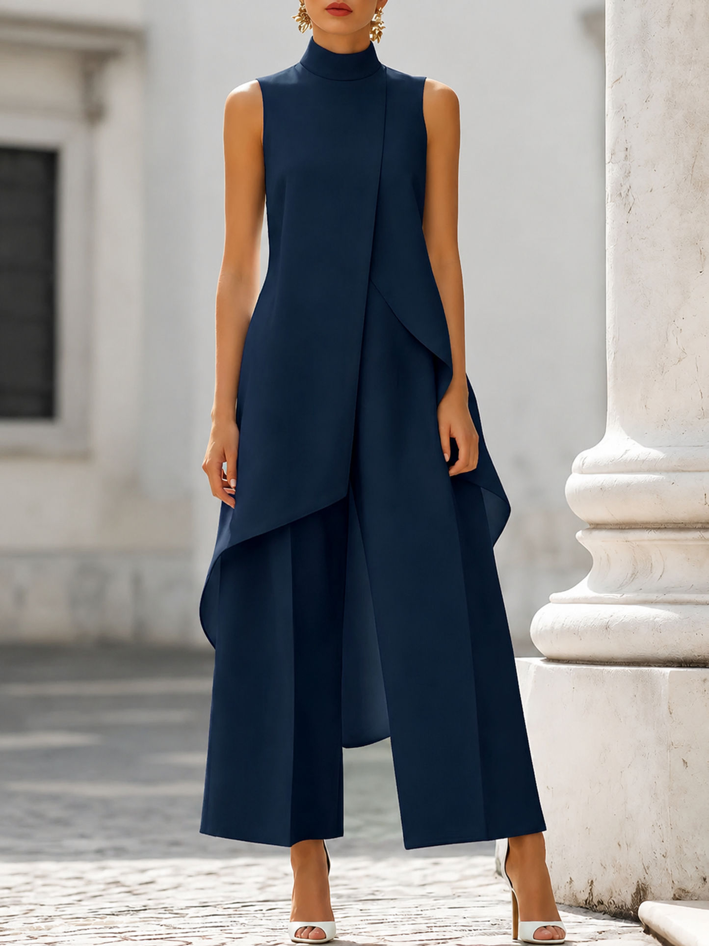 Valencia | Sleeveless High Neck Palazzo Jumpsuit