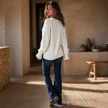 Elysia | Cosy V Neck Relaxed Sweater