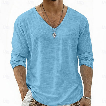 Alton | Lightweight Slub V Neck Shirt