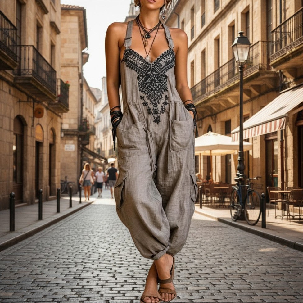 Briseida | Bohemian Utility Pocket Jumpsuit