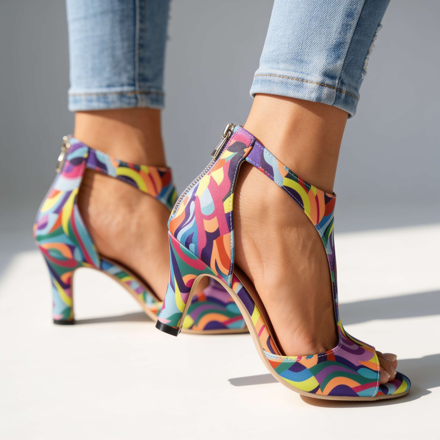 Norelia | Artistic Print Evening Sandals