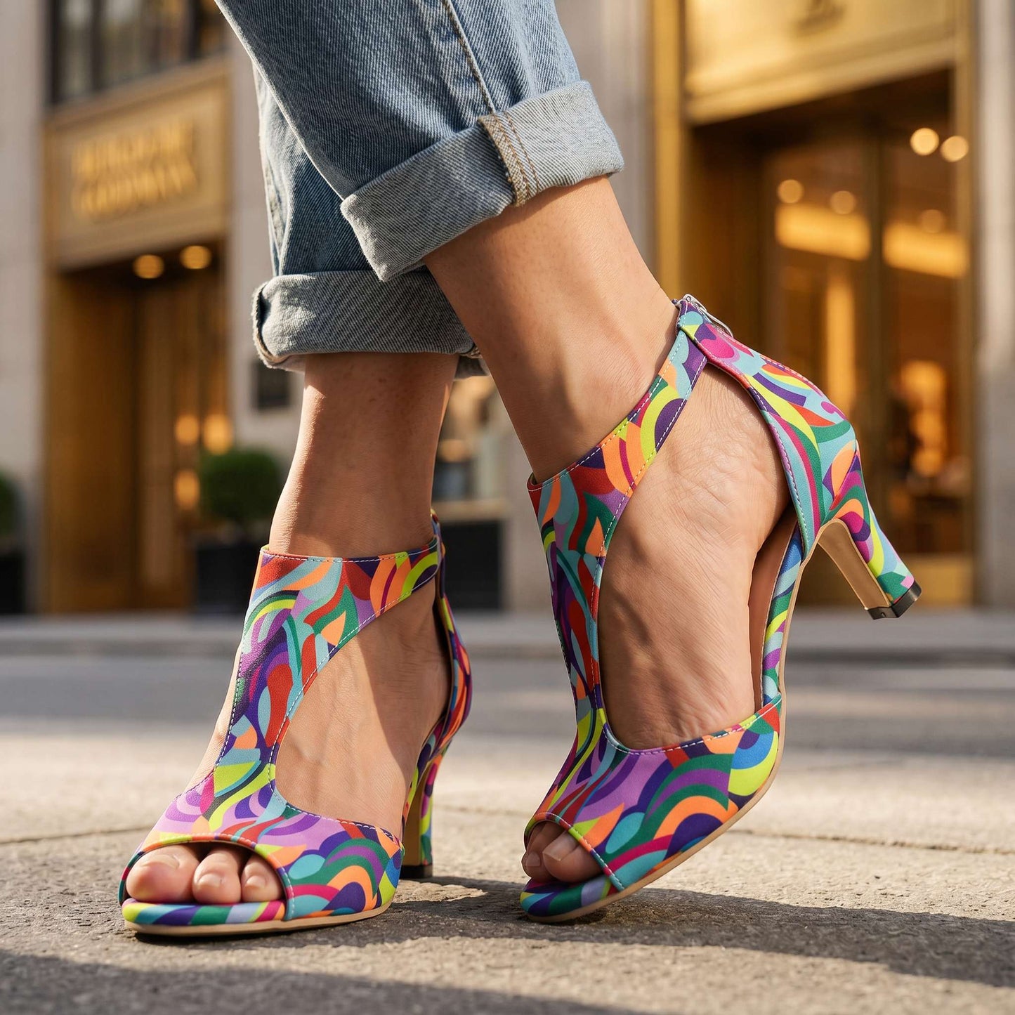 Norelia | Artistic Print Evening Sandals