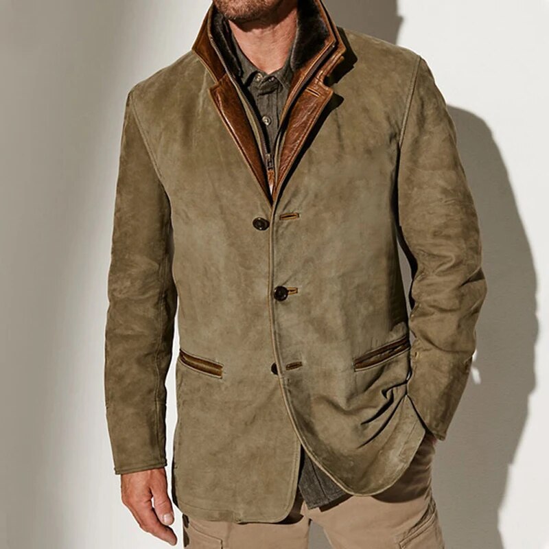 Falkner | Contrast Trim Suede Effect Blazer