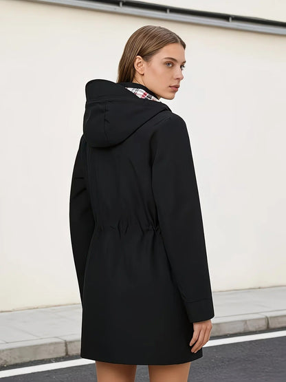 Georgina | Drawstring Waist Hooded Coat