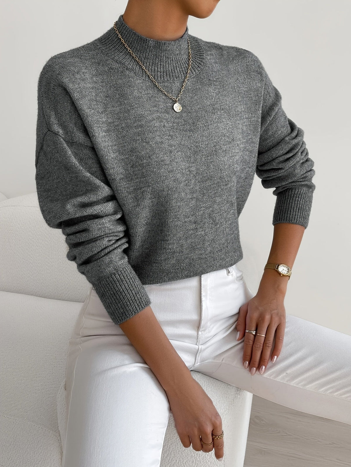 Ullara | Soft Mock Neck Knit Sweater