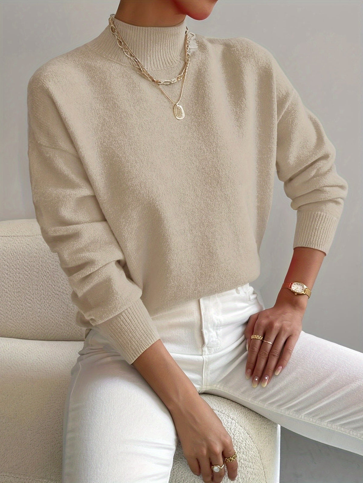 Ullara | Soft Mock Neck Knit Sweater